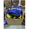 Image 1 : BOX OF HARD HATS, AND HI VIS SAFETY VESTS