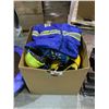 Image 1 : BOX OF HARD HATS, AND HI VIS SAFETY VESTS