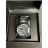 Image 2 : NEW MENS LATOR CALIBRE L7280 AUTOMATIC WATCH, BLUE SKELETON DIAL, STAINLESS STEEL STRAP, GLASS