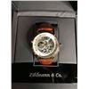 Image 2 : NEW MENS ZIHLMANN & CO AUTOMATIC WATCH, Z210, SKELETON DIAL, GOLD COLOUR CASE,