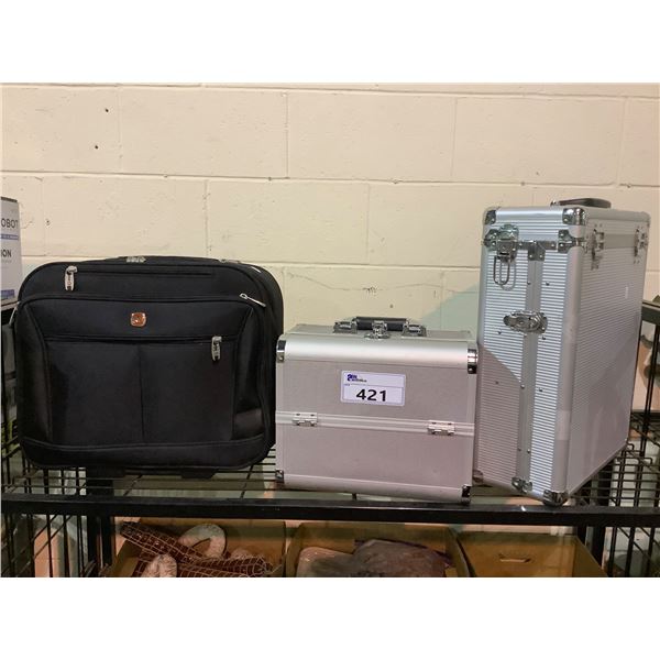 ROLLING SWISS LAPTOP BAG, 2 EQUIPMENT HARD CASES