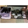 Image 2 : ASSORTED METAL KETTLES, COOKING POT, MOBILE RACK (NEEDS ASSEMBLY)