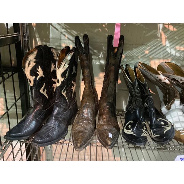 ASSORTED SIZE (MADE IN MEXICO) MENS AND WOMENS WESTERN BOOTS SOME SIZE 7 LADIES