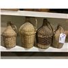 Image 1 : 4 WICKER. AND GLASS WINE BOTTLES