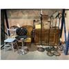 Image 1 : LOT OF ASSORTED FURNITURE, AND LIGHTS, SIDEBOARD, FLOOR LAMPS, ANTIQUE CHAIRS, AND MORE