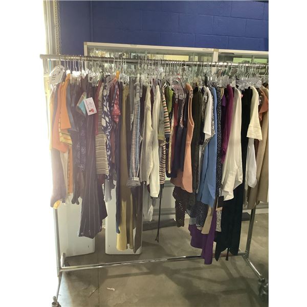 RACK OF ASSORTED CLOTHING BRANDS INCLUDE; JAMES PERSE, HALOGEN, EILEEN FISHER, JUDITH AND CHARLES