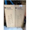 Image 1 : 2 BOXED HOMFA VINTAGE 5 TIER TRAPEZOID BOOKCASES