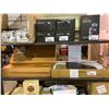 Image 1 : BOXED CUPBOARD & 3 HOMFA BESIDE SOFA DESKS