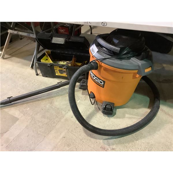 RIGID SHOP VAC, DEWALT TOOL BOX, & BRACKETS