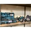 Image 1 : ASSORTED CORDED MAKITA TOOLS: GRINDERS, SANDERS, DRILL, AND SAWZALL WITH CARRYING CASE