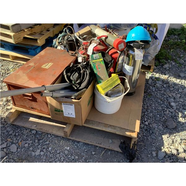 PALLET OF FIRE EXTINGUISHERS, ANMETER, AND MORE