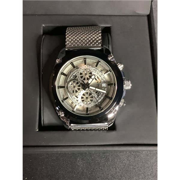 *NEW* MENS TALIS CO T8120 WATCH  CHRONOGRAPH MOVEMENT  STAINLESS STEEL STRAP  LIMITED EDITION