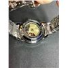 Image 2 : *NEW* MEN'S TALIS CO 7820 AUTOMATIC WATCH  BLACK SKELETON DIAL AND CASE  STAINLESS STEEL STRAP