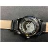 Image 2 : *NEW* MEN'S TALIS CO 7820 AUTOMATIC WATCH  BLACK SKELETON DIAL BLACK LEATHER STRAP-GLASS BACK CASE