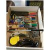 Image 2 : LOT OF ASSORTED TOOLS, INCLUDES, HEAT SHRINK TUBES, SCREWDRIVERS, SPADE DRILL BITS, AND MORE