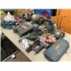 Image 2 : LOT OF ASSORTED TOOLS, SKILSAW, SANDERS, DRILL, NAIL GUNS, BENCH GRINDER, AND MORE