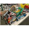 Image 3 : TOOL CONTENTS OF TABLE, TOOLBOX, CAR INVERTER, HAMMERS, PLIERS, AND MORE