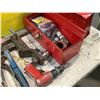 Image 8 : TOOL CONTENTS OF TABLE, TOOLBOX, CAR INVERTER, HAMMERS, PLIERS, AND MORE