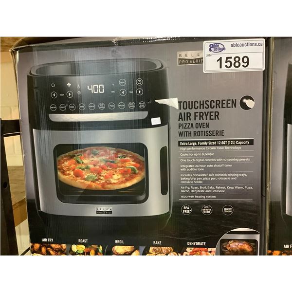 BELLA PRO SERIES TOUCHSCREEN AIR FRYER PIZZA OVEN WITH ROTISSERIE