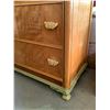 Image 3 : CIRCA 1940'S CARVED BLONDE WALNUT 4 DRAWER HIGHBOY DRESSER