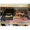 Image 2 : SHELF LOT OF TOOLS INCLUDING; KLEIN FISH ROD, FISH TAPE, BRAD NAILER AND MORE