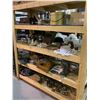 Image 1 : ENTIRE ROLLING RACK OF ASSORTED COLLECTABLES; HAT BOXES, LIGHT FIXTURES, SERVING DISHES AND MORE