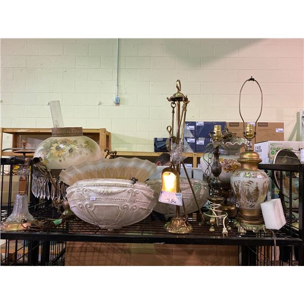 ASSORTED LANTERNS, LAMPS, AND LIGHT FIXTURES