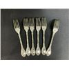 Image 2 : 6 ODIOT STERLING SILVER FORKS (COMBINED WEIGHT 424 GRAMS)