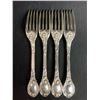 Image 2 : 4 ODIOT STERLING SILVER FORKS (COMBINED WEIGHT 414.5 GRAMS)