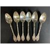 Image 1 : 6 ODIOT STERLING SILVER SPOONS (COMBINED WEIGHT 426 GRAMS)