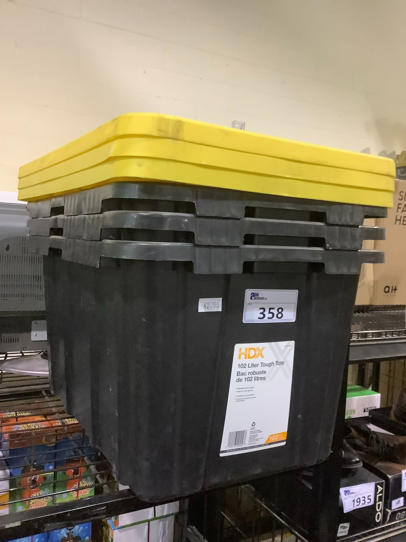 3 102L TOUGH TOTES WITH LIDS - Able Auctions