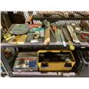 Image 8 : ENTIRE RACK OF ASSORTED TOOLS (RACK NOT INCLUDED); HAMMERS, FILES, HARDHAT, HARDWARE AND MORE