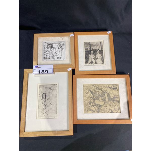 4 FRAMED ART PIECES (3 LEP)