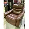 Image 1 : MODERN BROWN LEATHER RECLINER