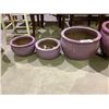 Image 1 : 3 PURPLE PLANTER POTS