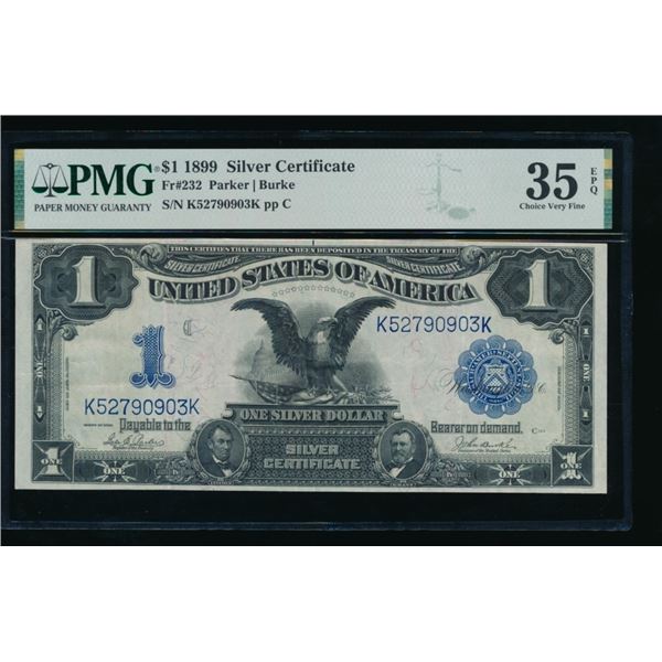 1899 $1 Black Eagle Silver Certificate PMG 35EPQ