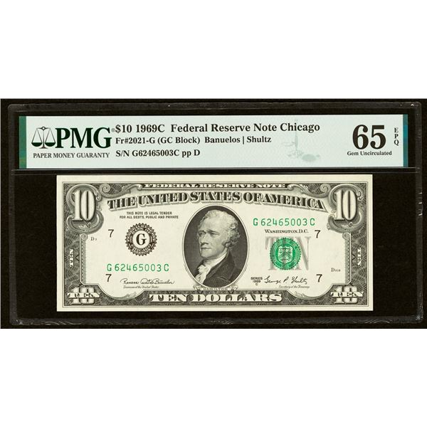 1969C $10 Chicago FRN PMG 65EPQ