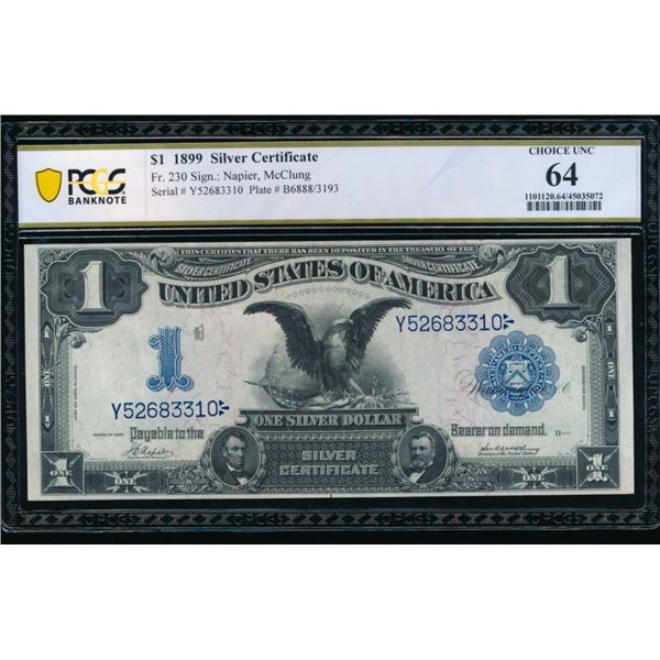 1899 $1 Black Eagle Silver Certificate PCGS 64