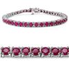 Image 1 : Rhodium Plated 10.12ctw Ruby Bracelet
