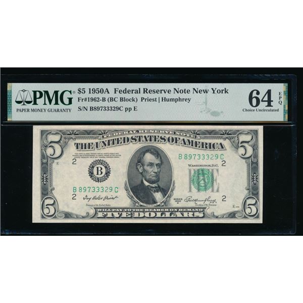 1950A $5 New York FRN PMG 64EPQ