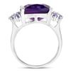 Image 3 : Plated Rhodium 5.85ct Amethyst and Tanzanite Ring