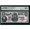 Image 1 : 1907 $5 Legal Tender Note PMG 64EPQ