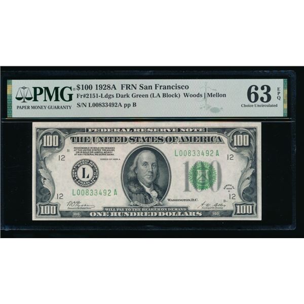 1928A $100 San Francisco FRN PMG 63EPQ