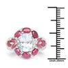Image 3 : Plated Rhodium Aquamarine Ruby and White Topaz Ring
