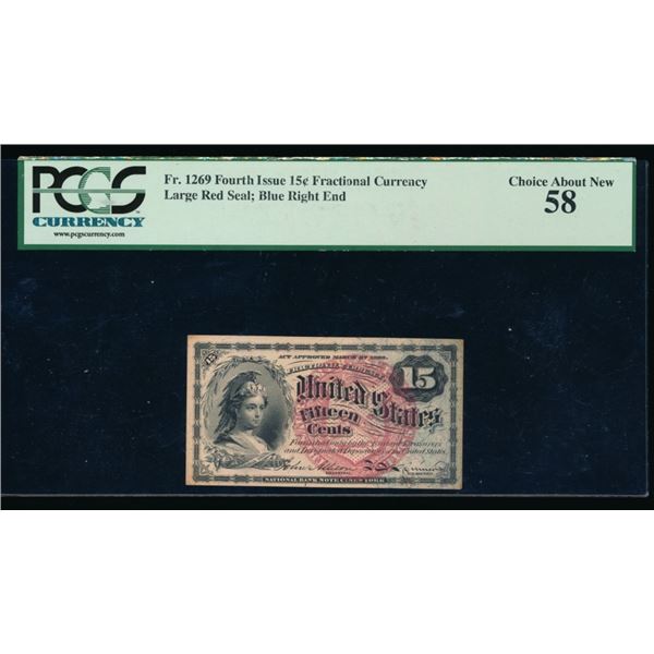 15 Cent Fourth Issue Fractional PCGS 58