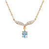 Image 1 : Plated 18KT Yellow Gold 0.85ct Blue Topaz and Diamond Pendant with Chain