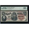 Image 1 : 1880 $5 Legal Tender Note PMG 63