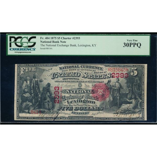1875 $5 Lexington KY National PCGS 30PPQ