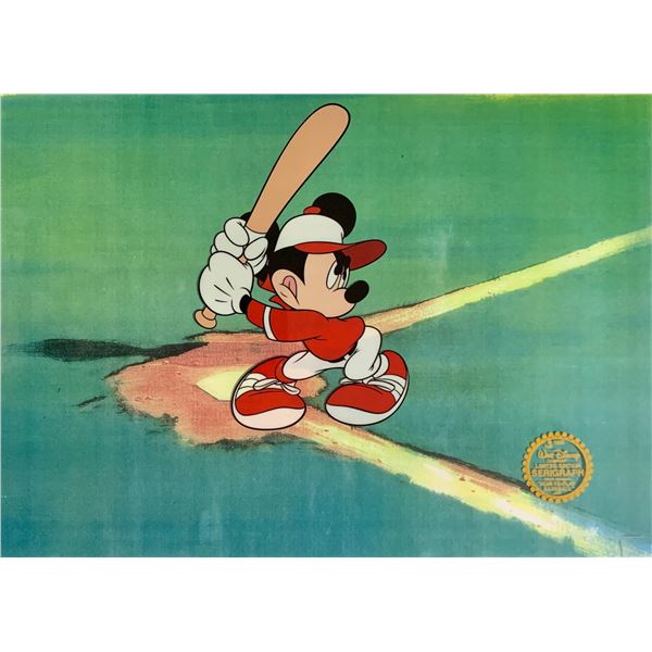 Fine Art Disney Mickey Mouse Baseball Sericel Animation Art Cel