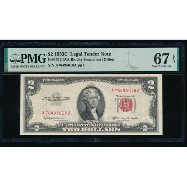 1953C $2 Legal Tender Note PMG 67EPQ